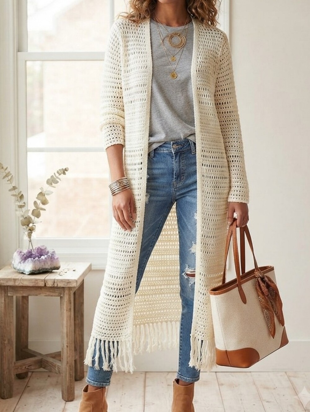 Rafaella Boho Knit Cardigan
